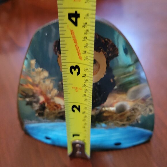 Handcrafted Resin Owl Figurine With Natural Wood & Dried Botanicals Encased In C - Picture 5 of 6